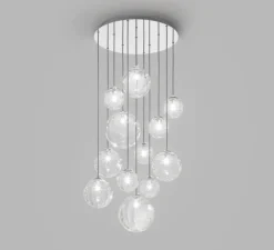 Suspension, PUPPET SP R12, cristal transparent, L83cm, H80-120cm - Vistosi