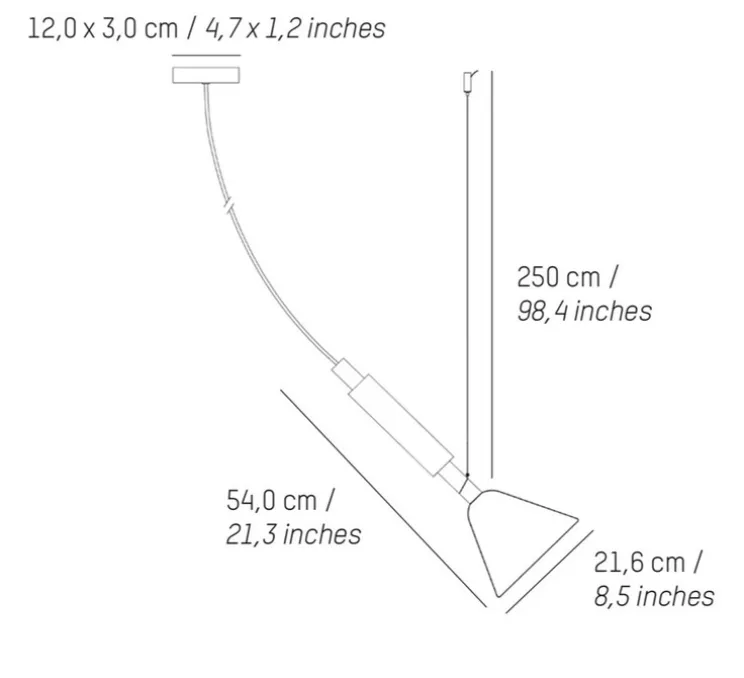 Suspension, Pyl, petite, acier, LED, dim, 2700K, 970 lm, Ø21,6cm, H54cm - Petite Friture