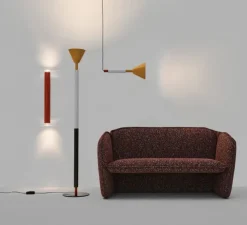 Suspension, Pyl, petite, blanc, jaune, rouge, LED, dim, 2700K, 970 lm, Ø21,6cm, H54cm - Petite Friture