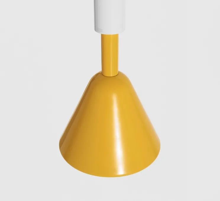 Suspension, Pyl, petite, blanc, jaune, rouge, LED, dim, 2700K, 970 lm, Ø21,6cm, H54cm - Petite Friture