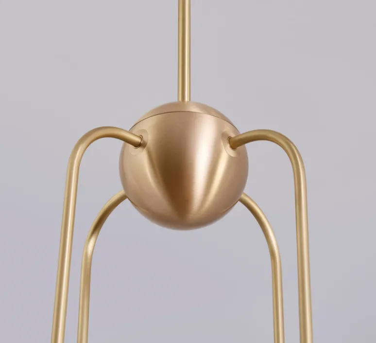 Suspension*Bert frank Suspension, Quadruple, Eos S, , Ø15,7cm, H70cm - Bert franck laiton brossé