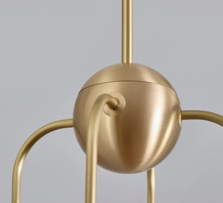 Suspension*Bert frank Suspension, Quadruple, Eos S, , Ø15,7cm, H70cm - Bert franck laiton brossé