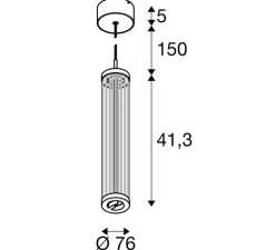 Suspension, Quimera, bronze foncé mat, LED, dim, 2700-3000K, 320 lm, Ø7,6cm, H47cm - SLV