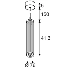 Suspension, Quimera, cuivre foncé mat, LED, dim, 2700-3000K, 320 lm, Ø7,6cm, H47cm - SLV