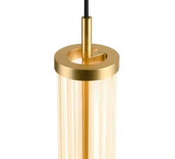 Suspension, Quimera, laiton brossé, LED, dim, 2700-3000K, 320 lm, Ø7,6cm, H47cm - SLV