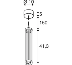 Suspension, Quimera, laiton brossé, LED, dim, 2700-3000K, 320 lm, Ø7,6cm, H47cm - SLV