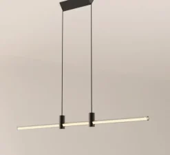 Suspension*Darmes Suspension, Ra Line, , LED, dim, 3000K, 1100 lm, L140cm, H5,1cm - noir anodisé, tube blanc