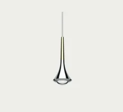 Suspension*Lodes Suspension, Rain cluster 7 pièces avec rosace, chrome & or, LED, dim, 2700K, 1280 lm, Ø40cm, H100cm - chrome & or