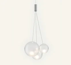 Suspension, Random, blanc givré, LED, dim, 2700K, 450 lm, L29cm, H18cm - Lodes