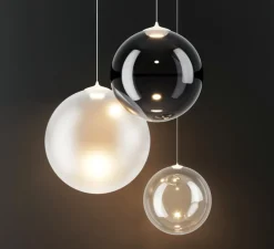 Suspension, Random solo 28 sans rosace, blanc givré, LED, dim, 3000K, 160 lm, Ø28cm, H28,7cm - Lodes