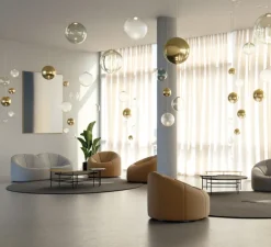 Suspension, Random solo 28 sans rosace, blanc givré, LED, dim, 3000K, 160 lm, Ø28cm, H28,7cm - Lodes