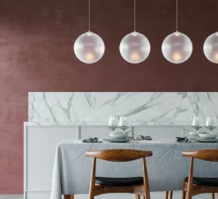 Suspension*Lodes Suspension, Random solo 18 sans rosace, , LED, dim, 3000K, 160 lm, Ø18cm, H18,7cm - blanc givré