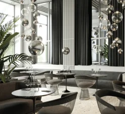 Suspension*Lodes Suspension, Random solo 23 sans rosace, , LED, dim, 3000K, 160 lm, Ø23cm, H23,7cm - chrome