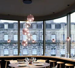 Suspension*Lodes Suspension, Random solo cluster 5 pièces avec rosace, , LED, dim, 2700K, 450 lm, Ø38cm, H130cm - rose, transparent