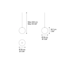 Suspension, Random solo cluster 7 pièces avec rosace, transparent, LED, dim, 2700K, 150 lm, L70cm, H54cm - Lodes