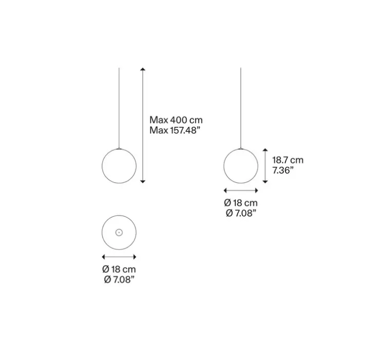 Suspension, Random solo cluster 7 pièces avec rosace, transparent, LED, dim, 2700K, 150 lm, L70cm, H54cm - Lodes