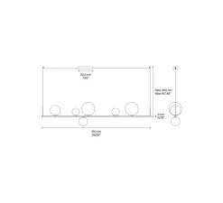 Suspension*Lodes Suspension, Random Stick Long, , LED, dim, 2700K, 2250 lm, L150cm, H2cm - blanc, chrome et cristal, tube blanc