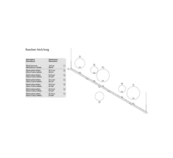 Suspension*Lodes Suspension, Random Stick Long, , LED, dim, 2700K, 2250 lm, L150cm, H2cm - gris fumé, cristal, chrome et bronze, tube noir