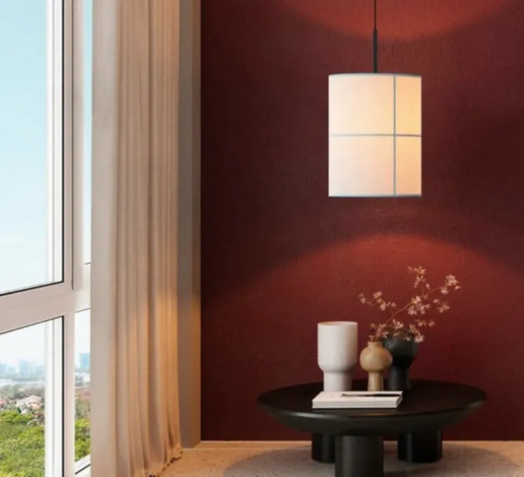 Suspension, Rania 38, beige, Ø38cm, H69cm - Robin