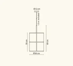 Suspension, Rania 38, beige, Ø38cm, H69cm - Robin