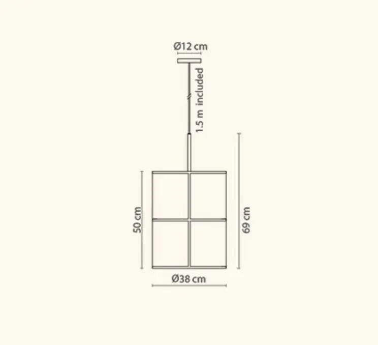 Suspension, Rania 38, beige, Ø38cm, H69cm - Robin