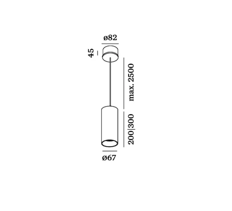 Suspension*Wever&Ducré Suspension, RAY, 3.0, PAR16, , Ø6,7cm, H30cm - noir