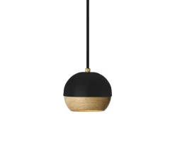 Suspension*Mater Suspension, Ray S, , Ø11,9cm, H11,9cm - bois, chêne, métal, noir