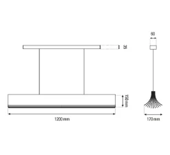 Suspension, Respiro 1200, or, 2700K, 3400lm, L120cm, H15cm - DCW éditions