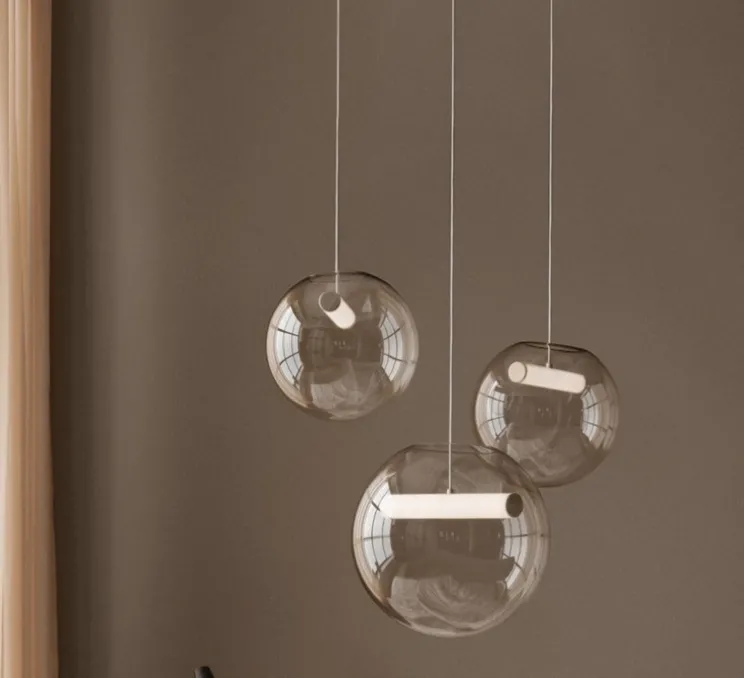 Suspension, Reveal Large, transparent, LED, dim, 3000K, 900 lm, Ø45cm - Northern