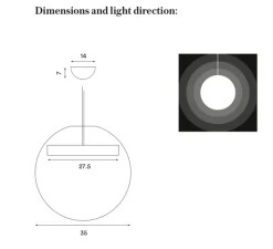 Suspension*Northern Suspension, Reveal small, , Ø35cm, LED, 3000K, 900lm, - verre fumé
