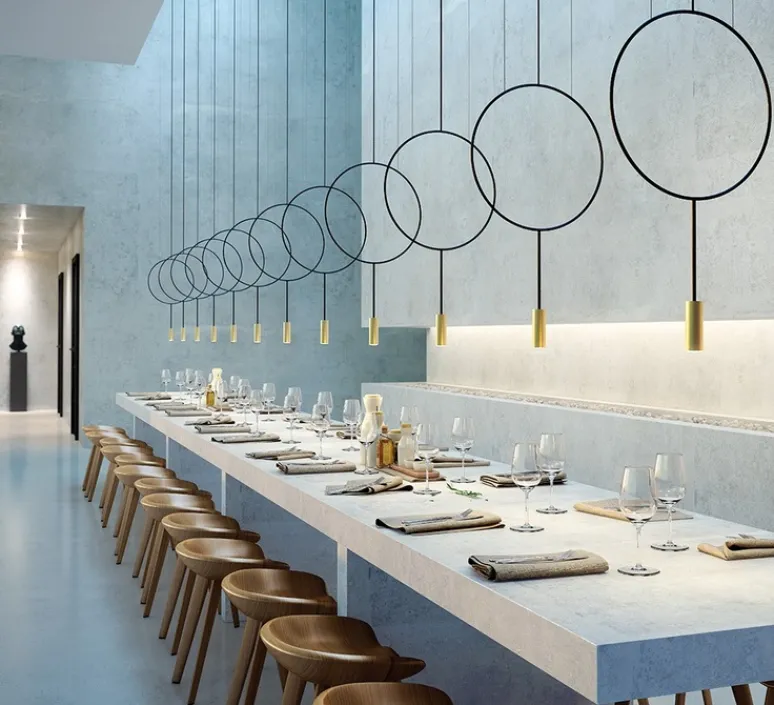 Suspension*Estiluz Suspension, Revolta T-3635S-W, , LED, dim, 2700K, 725 lm, Ø38cm, H68,9cm - noir et or satiné