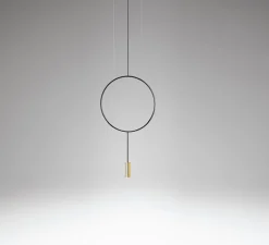 Suspension*Estiluz Suspension, Revolta T-3635S-W, , LED, dim, 2700K, 725 lm, Ø38cm, H68,9cm - noir et or satiné