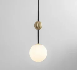 Suspension, Rift, Opal, noir, laiton, Ø12,5cm, H36,5cm - Bert Frank