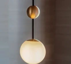 Suspension, Rift, Opal, noir, laiton, Ø12,5cm, H36,5cm - Bert Frank