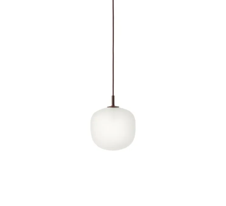 Suspension, Rime, rouge foncé, opalin, 2700 K, 200lm, Ø18cm, H22cm - Muuto