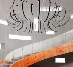 Suspension*Zava Suspension, Rings, vertical, , LED, 2700k, 3975lm, Ø80cm - LED - noir