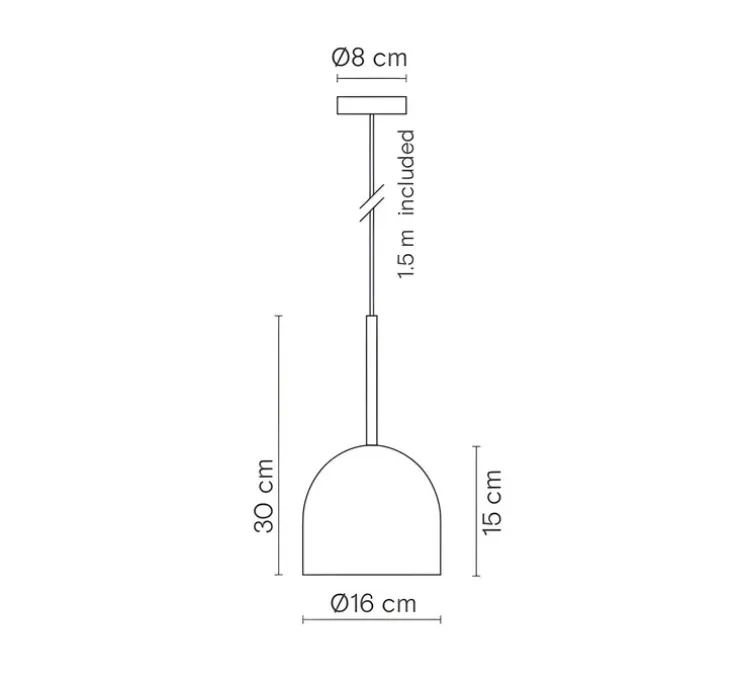 Suspension, Rio 16, noir, Ø16cm, H30cm - Robin