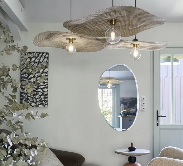 Suspension*Market Set Suspension, Rivage L, lin , Ø78cm, H6cm - naturel