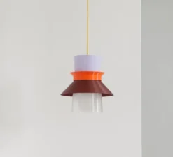 Suspension, Romi, jaune, orange, marron, lila, Ø20cm, H22cm - Warren & Laetitia