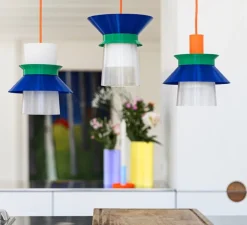 Suspension, Romi, orange, vert, bleu, Ø20cm, H22cm - Warren & Laetitia