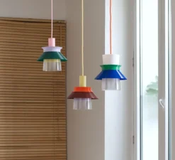 Suspension, Romi, orange, vert, bleu, Ø20cm, H22cm - Warren & Laetitia