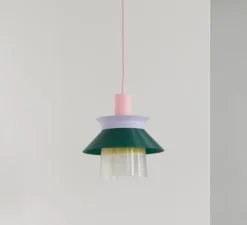 Suspension, Romi, rose, vert, jaune, Ø20cm, H22cm - Warren & Laetitia