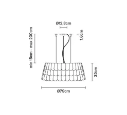 Suspension*Fabbian Suspension, Roofer F12 Low, , Ø79cm, H32cm - vert