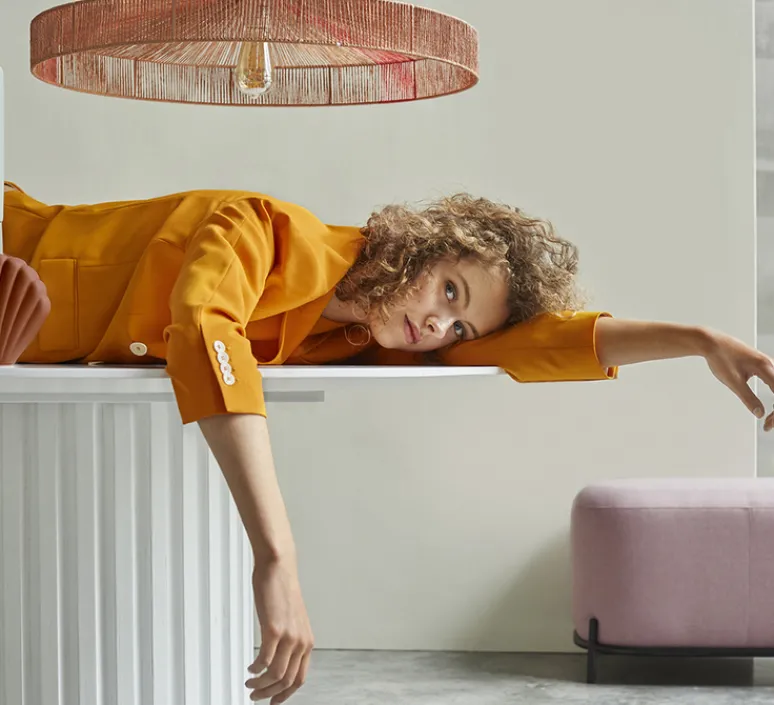 Suspension*HKLIVING Suspension, Rope, , Ø70cm, H15cm - HK Living terracotta