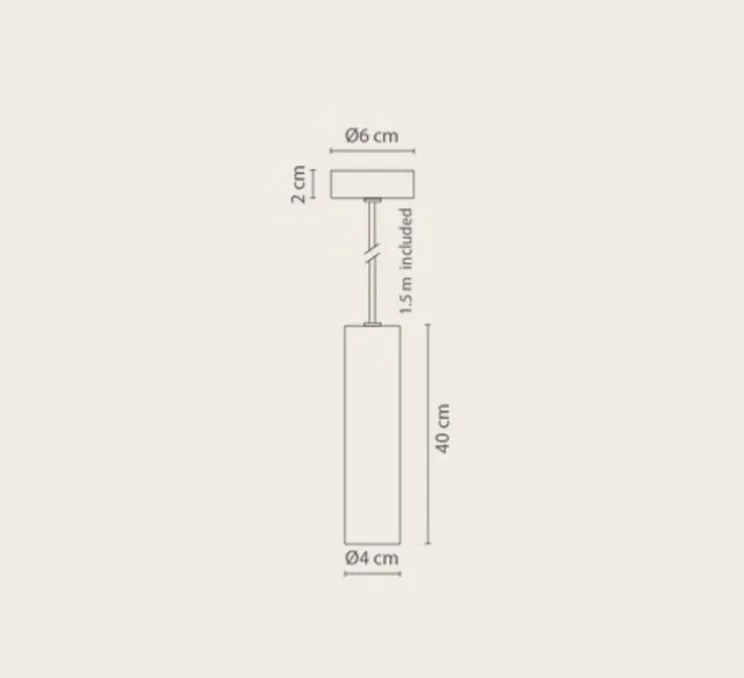 Suspension, Rose 40, or, Ø4cm, H40cm - Robin