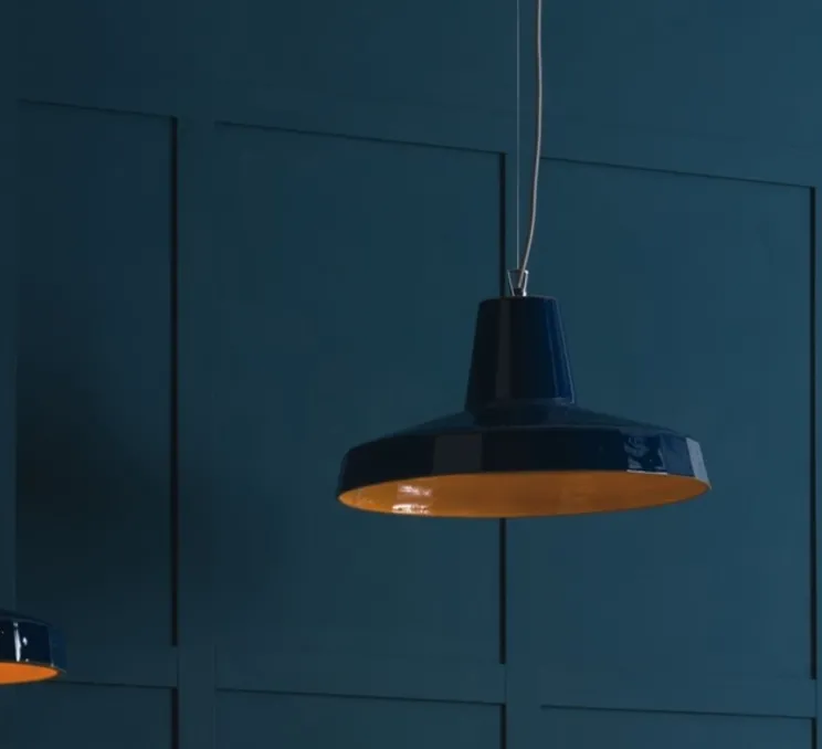 Suspension, Rossi 1091/42, Bleu navy, melon, Ø42cm, H150cm - Toscot