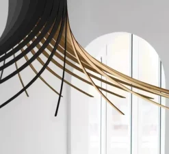 Suspension*Piatoni Suspension, ROTOND XXL, , Ø150cm, H50cm - noir, bouleau