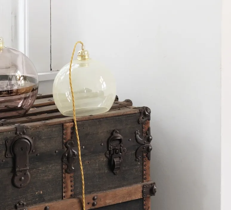 Suspension*Ebb and Flow Suspension, Rowan, albâtre, Ø22cm, H22cm - jaune