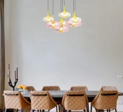 Suspension, ROXANNE, rose spinelle, Ø28cm, H15cm - Elements Lighting