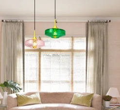 Suspension, ROXANNE, vert émeraude, Ø28cm, H15cm - Elements Lighting